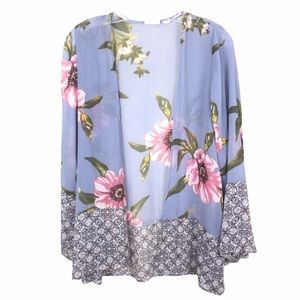 PARC & LEX Mixed Print Floral Sheer Kimono